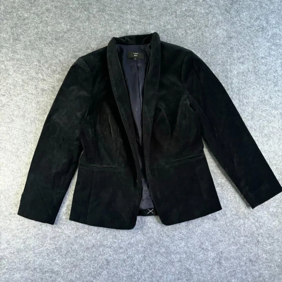 J Crew Womens Going Out Blazer Jacket 2 365 Velour Stretch Open Front Lined 532 - Picture 1 of 14